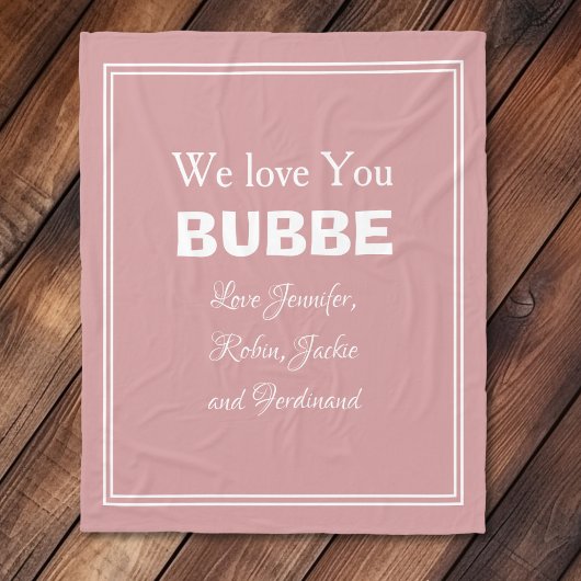 Grootmoeder Bubbe Custom Grandkids Love You BUBBE Fleece Deken