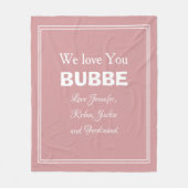 Grootmoeder Bubbe Custom Grandkids Love You BUBBE Fleece Deken (Voorkant)