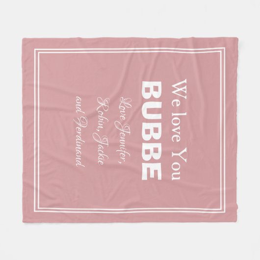 Grootmoeder Bubbe Custom Grandkids Love You BUBBE Fleece Deken (Voorkant (Horizontaal))