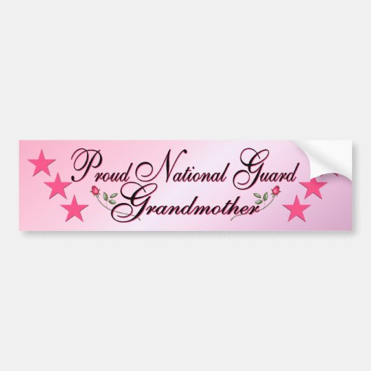 Grootmoeder Bumper Sti (roze en rode nationale gar Bumpersticker (Voorkant)