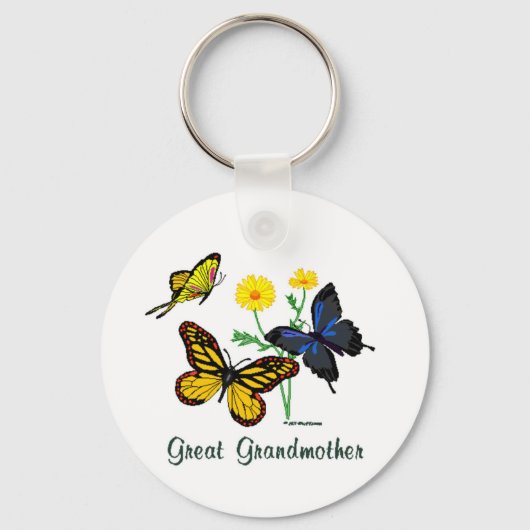 Grootmoeder Butterflies Sleutelhanger (Voorkant)
