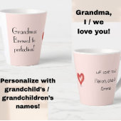 Grootmoeder cadeau van kleinkinderen, we houden va latte mok