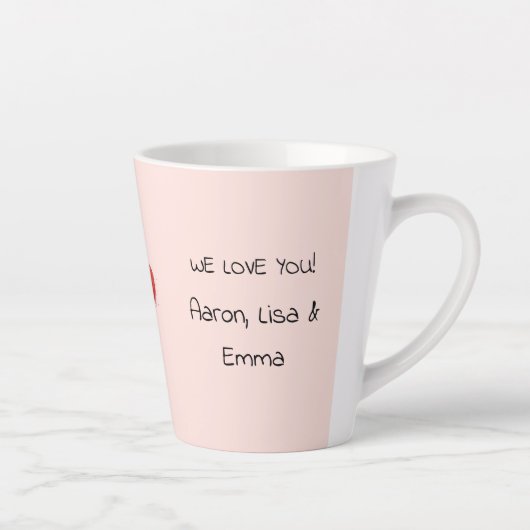 Grootmoeder cadeau van kleinkinderen, we houden va latte mok (Rechts)