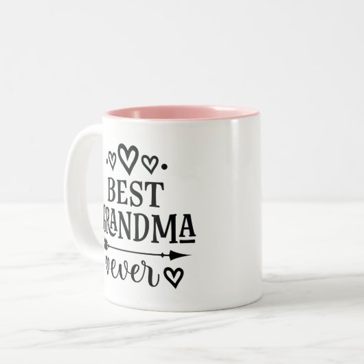 Grootmoeder cadeau voor grootmoeder tweekleurige koffiemok (Voorkant links)