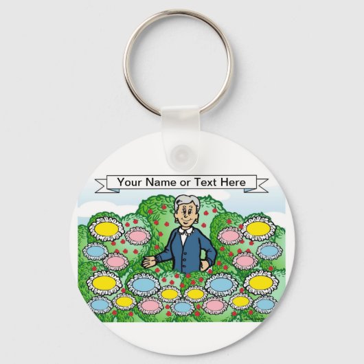 Grootmoeder Cartoon op PrintedPerfection.com Sleutelhanger (Voorkant)