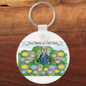 Grootmoeder Cartoon op PrintedPerfection.com Sleutelhanger (Voorkant)