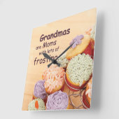 Grootmoeder Cupcakes Moederdag, Square Gift Vierkante Klok (Hoek)