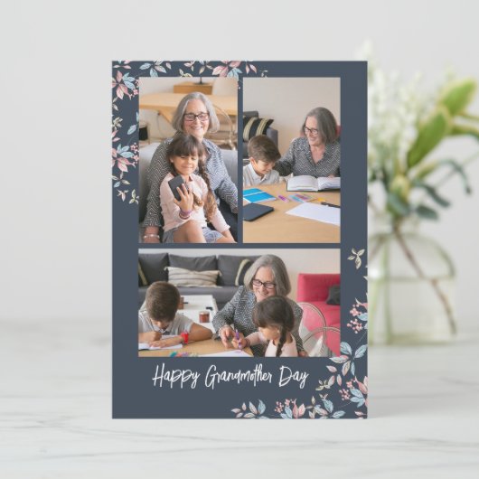 Grootmoeder dag fotocollage Vakantie Kaart (Staand voorkant)