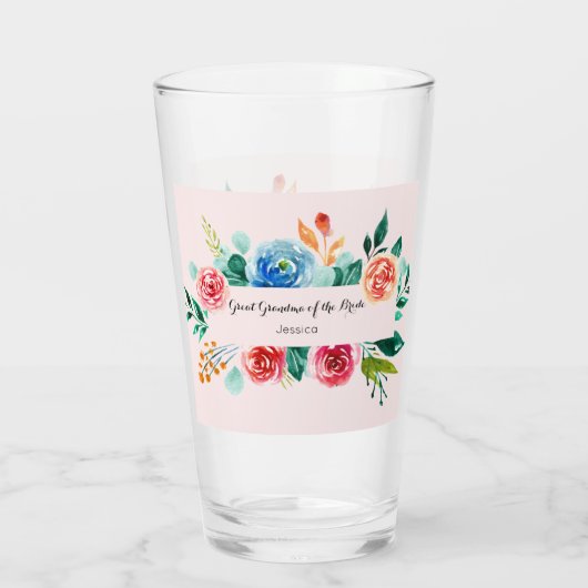 Grootmoeder De Bruid Roze Glas Cup (Achterkant)