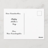 Grootmoeder delicate blauwe bloemen briefkaart (Achterkant)