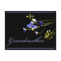 Grootmoeder delicate blauwe bloemen