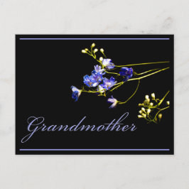 Grootmoeder delicate blauwe bloemen briefkaart