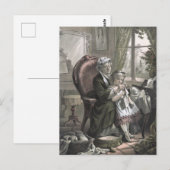  grootmoeder die haar breekt naar kleindochter briefkaart (Voorkant / Achterkant)