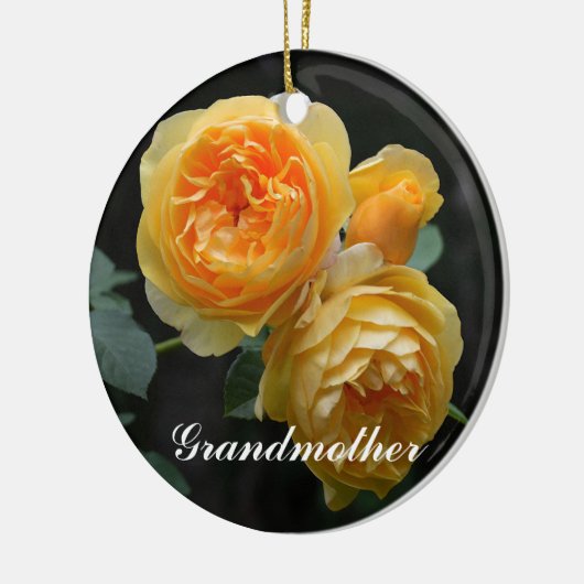 Grootmoeder Drie Gele Roses Ornament (Links)