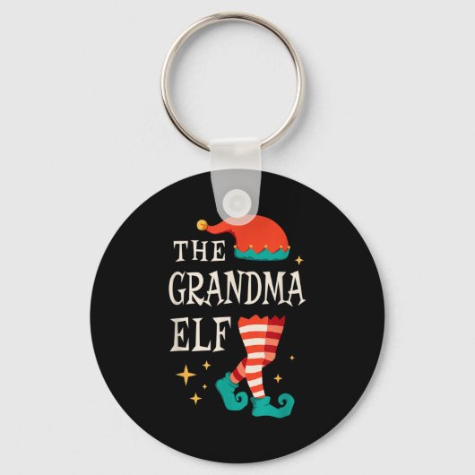 Grootmoeder Elf Familie Matching Groep Kerstmis Gr Sleutelhanger (Voorkant)