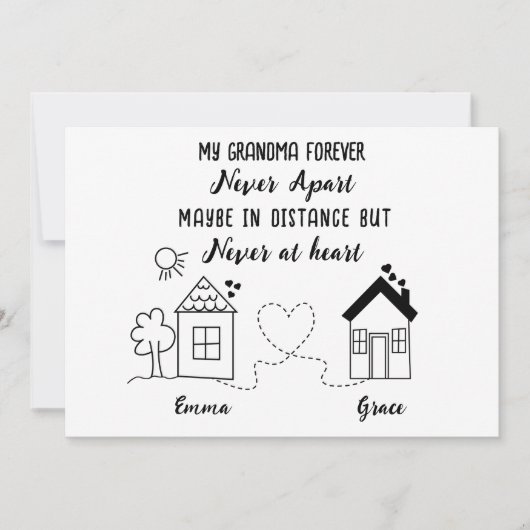 Grootmoeder en Grootdochter Liefde Verjaardag Kaar Kaart (Voorkant)