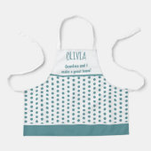 Grootmoeder en kind Blauwgroen Baking Kitchen Craf Schort (Voorkant)