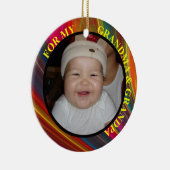 Grootmoeder en opa Foto Gift Label & Ornament (Rechts)