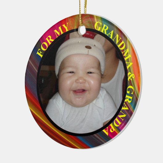 Grootmoeder en opa Foto Gift Label & Ornament (Links)