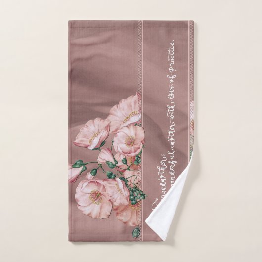 Grootmoeder Floral H Bath Towel set with Quote Bad Handdoek (Handdoek)