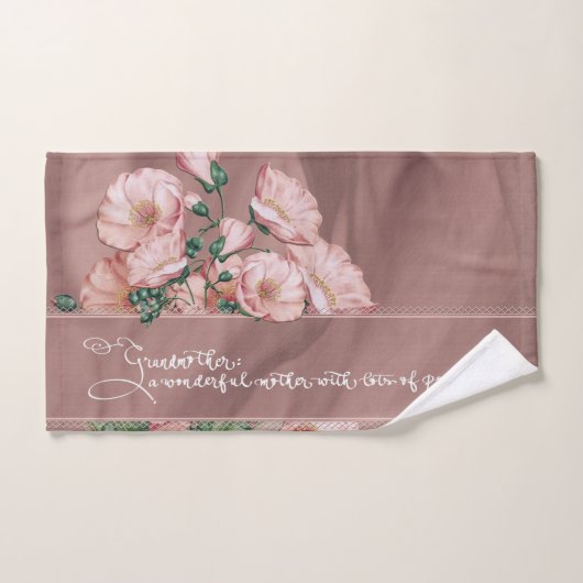 Grootmoeder Floral H Bath Towel set with Quote Bad Handdoek (Handdoek)