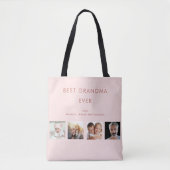 Grootmoeder foto collage familie roze tote bag (Voorkant)