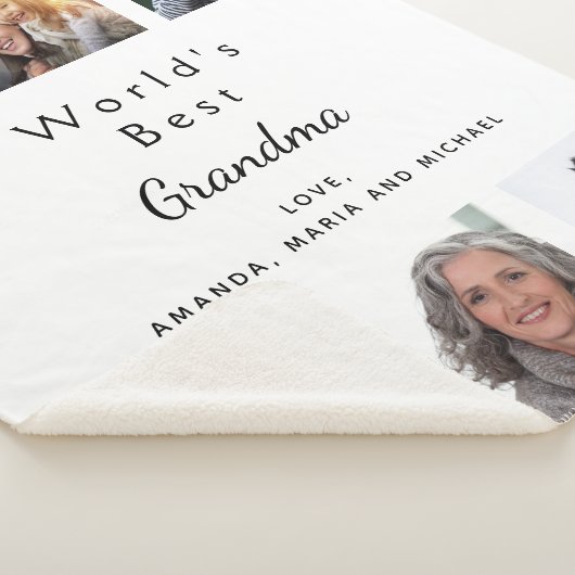 Grootmoeder foto foto familie collage wit sherpa deken (3/4)