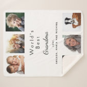 Grootmoeder foto foto familie collage wit sherpa deken (Voorkant (horizontaal))