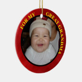 Grootmoeder Foto Gift Label & Ornament (Rechts)