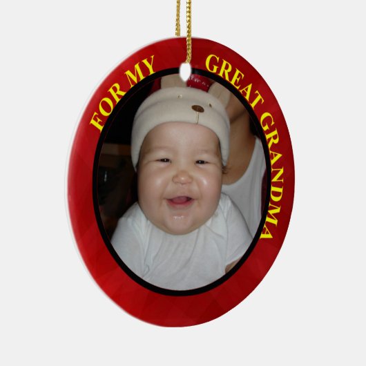 Grootmoeder Foto Gift Label & Ornament (Rechts)