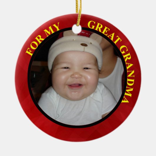 Grootmoeder Foto Gift Label & Ornament (Voorkant)