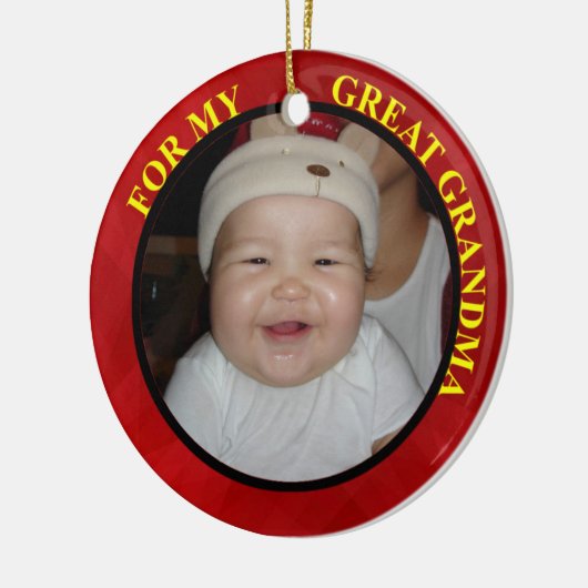 Grootmoeder Foto Gift Label & Ornament (Links)