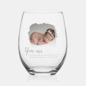 Grootmoeder Foto Glam-ma Wijnglas Zonder Voet (Voorkant)