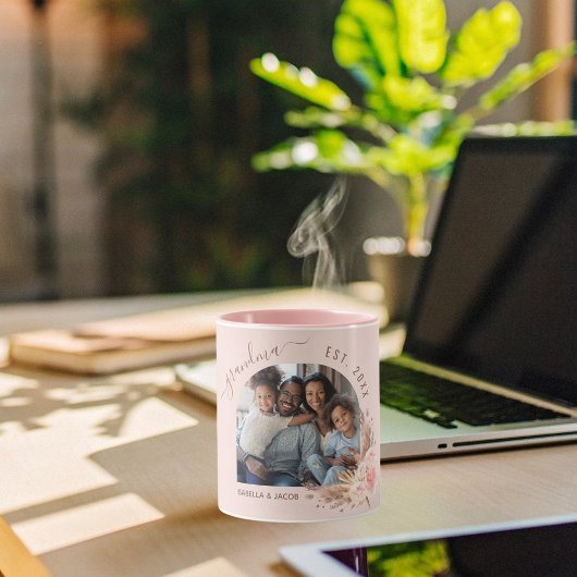 Grootmoeder foto pampas gras roze mok