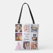 Grootmoeder fotocollage wit tote bag (Achterkant)