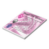 Grootmoeder gedicht - 70e verjaardag notitieblok (Linkerzijde)