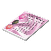 Grootmoeder gedicht - Happy Birthday Notitieblok (Linkerzijde)