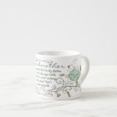 Grootmoeder gedicht met vogels espresso kop (Voorkant rechts)