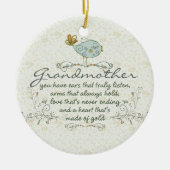 Grootmoeder gedicht met vogels keramisch ornament (Voorkant)