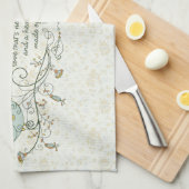 Grootmoeder gedicht met vogels theedoek (Quarter Fold)