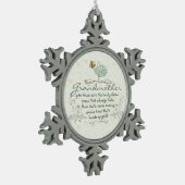 Grootmoeder gedicht met vogels tin sneeuwvlok ornament (Links)