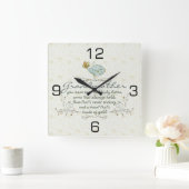 Grootmoeder gedicht met vogels vierkante klok (Huis)