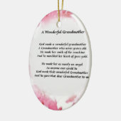 Grootmoeder gedicht - Roze Floral Keramisch Ornament (Links)