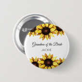 Grootmoeder Geel Wit Zonnebloem Bloemen Ronde Button 5,7 Cm (Voorkant /achterkant)
