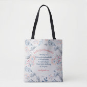 Grootmoeder gepersonaliseerd blauw grijs Roos Tote Bag (Voorkant)