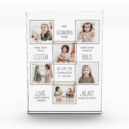Grootmoeder gepersonaliseerd Grandma Afbeelding Co Fotoblokken (Voorkant)