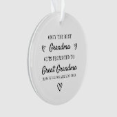 Grootmoeder gepromoveerd tot oma aankondiging ornament (voorkant)