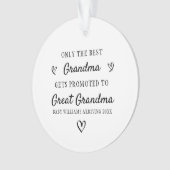 Grootmoeder gepromoveerd tot oma aankondiging ornament (voorkant)