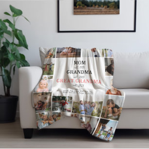 Grootmoeder gevestigd   20 Fotofamilie Fleece Deken