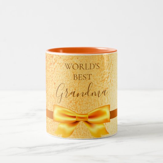 Grootmoeder gouden boog elegant tweekleurige koffiemok (Center)